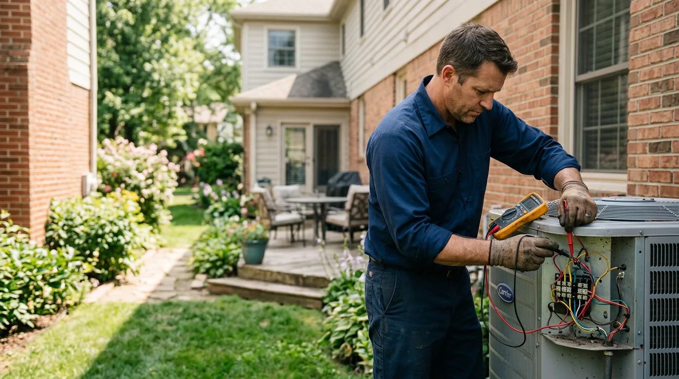 HVAC technician working near Raymond, OH